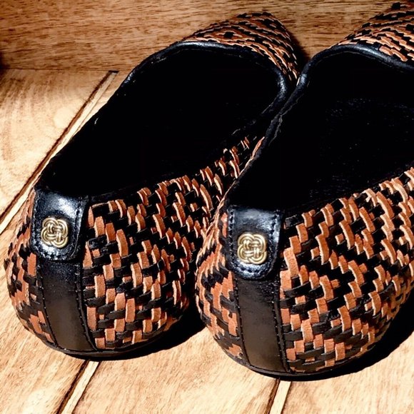Elliott Lucca sz US 6 Leather Bonita Aztec Flats Black / Tan - Picture 3 of 9